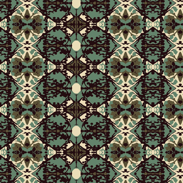 Damask and Receive  – Brown/Sage