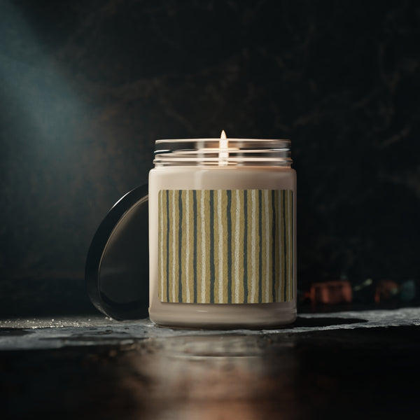 Scented Soy Candle - Green and White Stripes