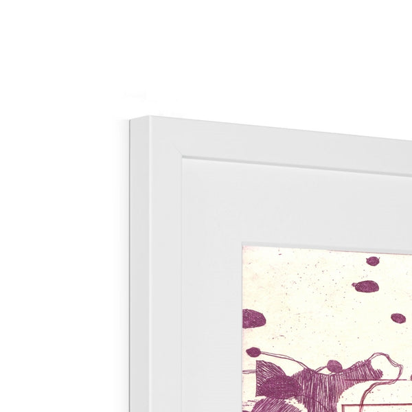 Pink and Purple Paper Crane Framed & Mounted Print