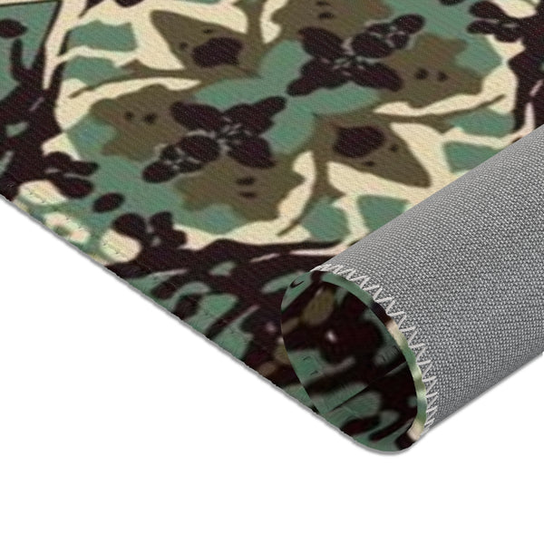 Damask and Receive Area Rug  – Brown/Sage