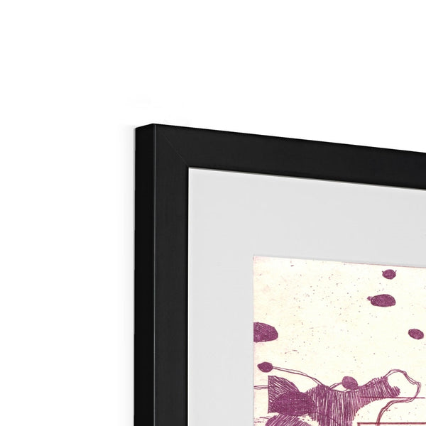 Pink and Purple Paper Crane Framed & Mounted Print