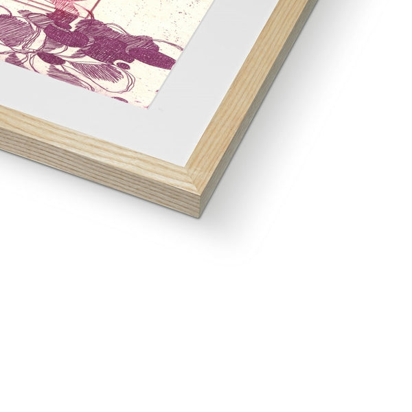 Pink and Purple Paper Crane Framed & Mounted Print