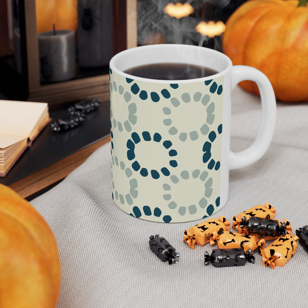 Teal and Cream Coffee Mug