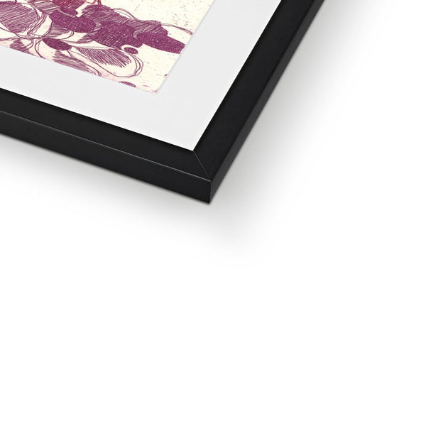 Pink and Purple Paper Crane Framed & Mounted Print