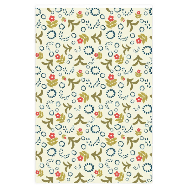 Folk Art Holiday Motifs Wrapping Paper