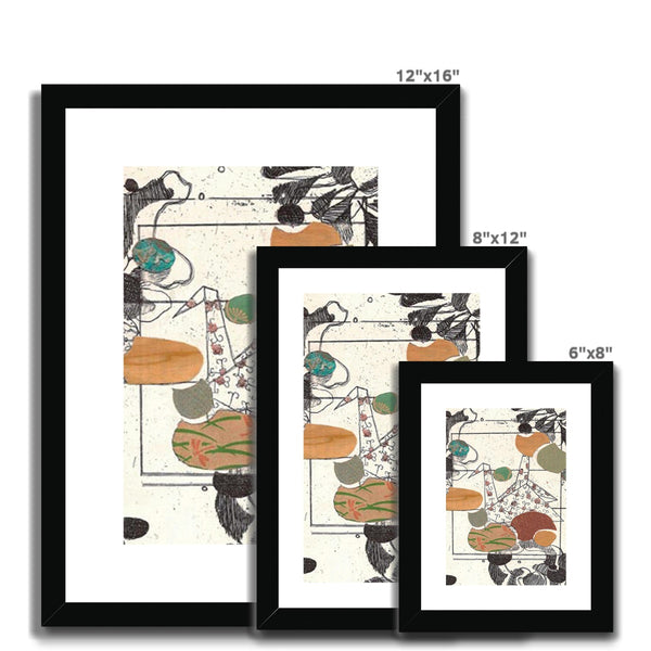 Paper Crane Collage Framed & Mounted Print