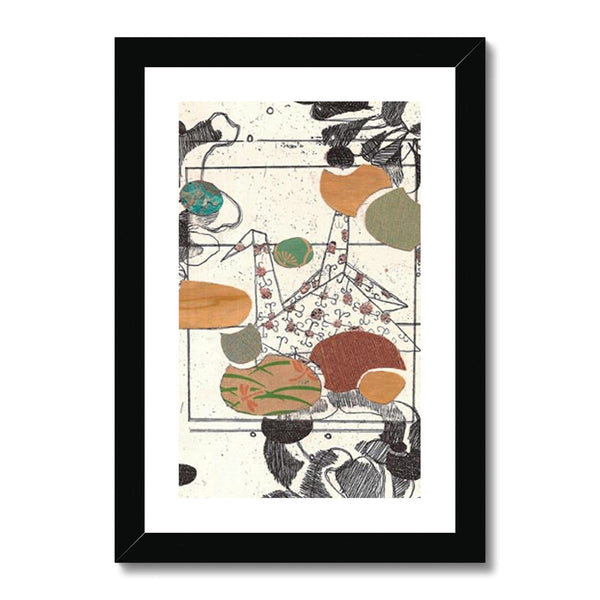 Paper Crane Collage Framed & Mounted Print