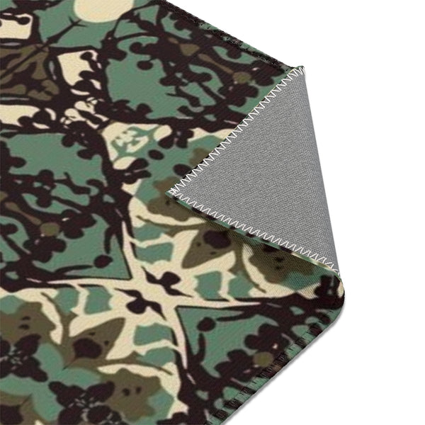 Damask and Receive Area Rug  – Brown/Sage