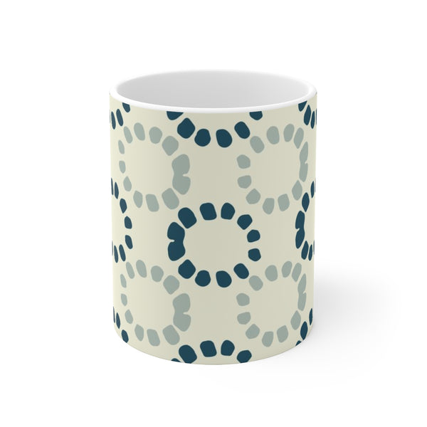 Teal and Cream Coffee Mug