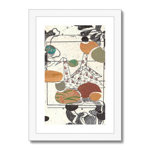 Paper Crane Collage Framed & Mounted Print