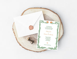 Art Nouveau Floral DIY wedding invitation