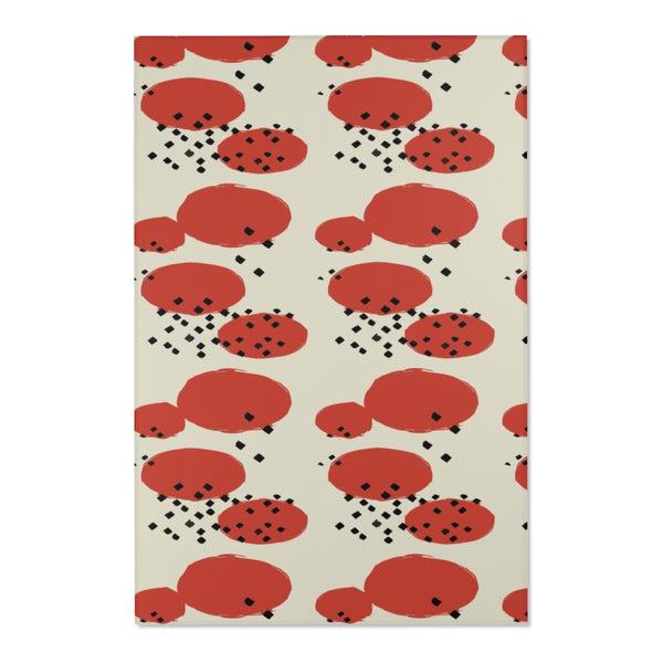 Orange Retro Geometric Area Rug