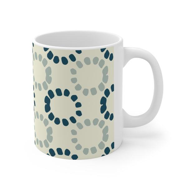 Teal and Cream Coffee Mug