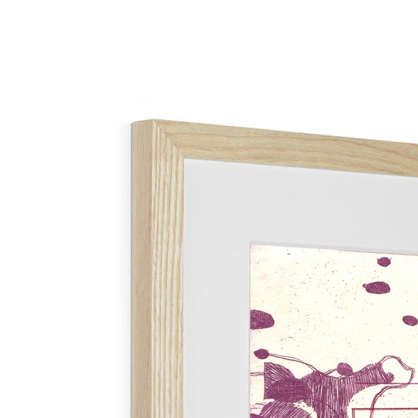 Pink and Purple Paper Crane Framed & Mounted Print