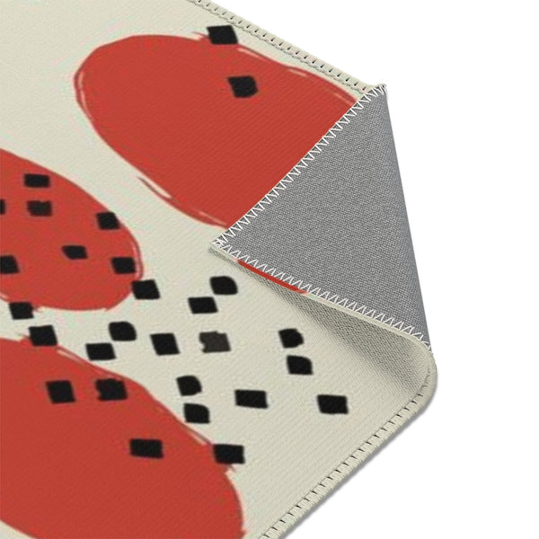 Orange Retro Geometric Area Rug