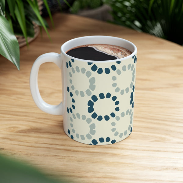 Teal and Cream Coffee Mug