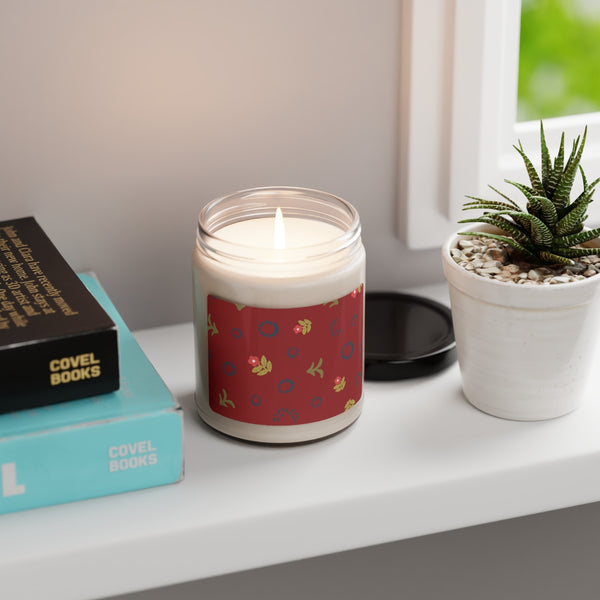 Scented Soy Candle - Red Folk Art