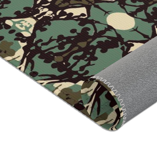 Damask and Receive Area Rug  – Brown/Sage