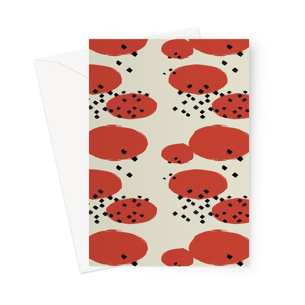 Orange Retro Geometric Greeting Card