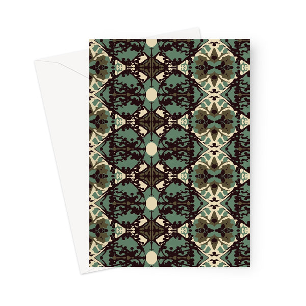 Damask and Receive  – Brown/Sage Greeting Card