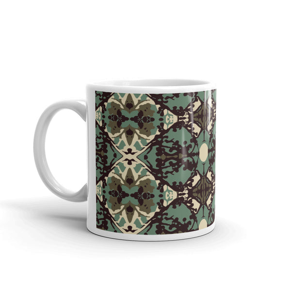 Damask and Receive Coffee Mug – Brown/Sage