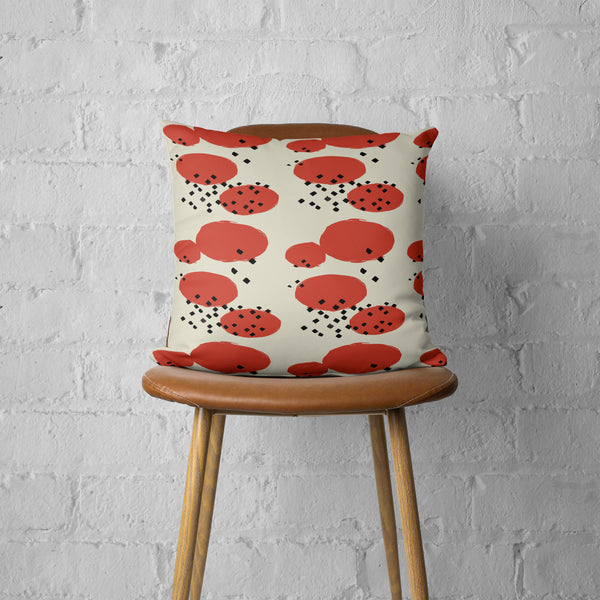 Orange Retro Geometric Throw Pillow