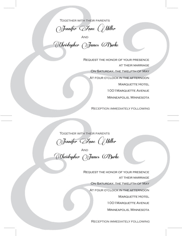 Ampersand DIY Wedding Invitation Suite