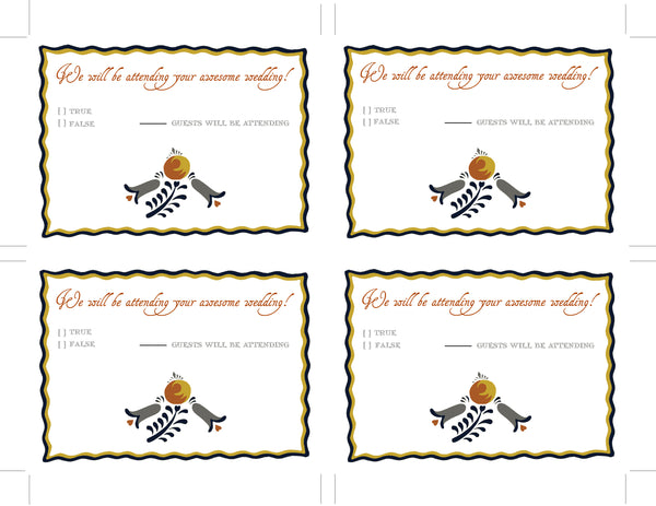 Folk DIY Wedding Invitation Suite